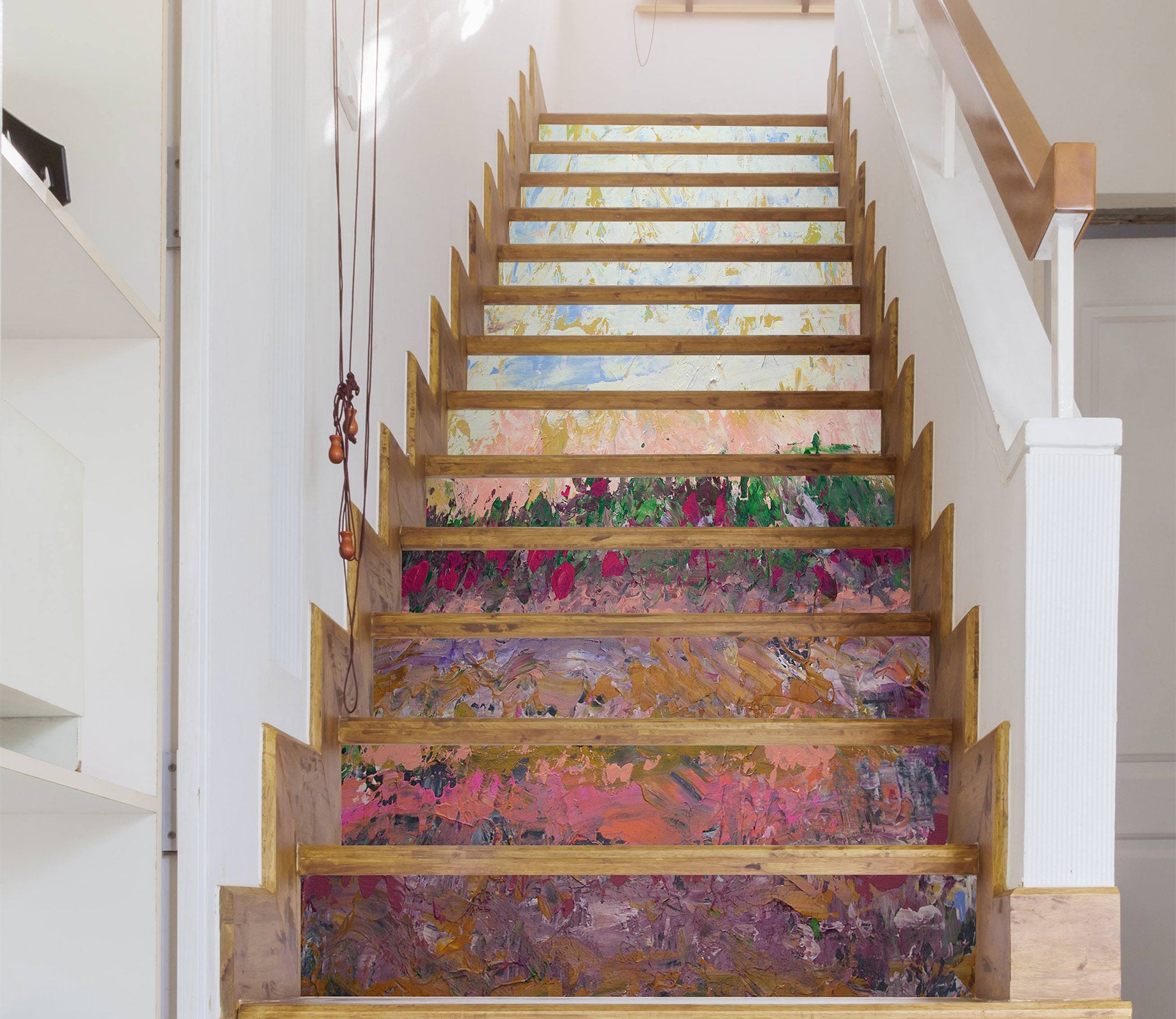 3D Pink Flowers Oil Painting 90117 Allan P. Friedlander Stair Risers