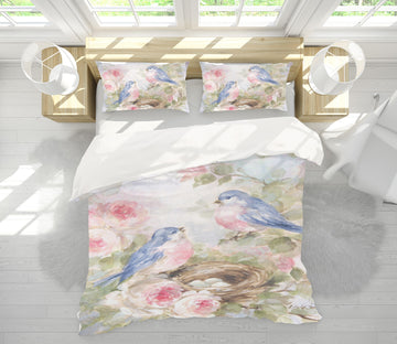 3D Flowers Bird's Nest 2116 Debi Coules Bedding Bed Pillowcases Quilt