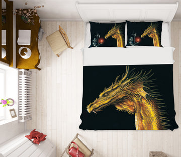 3D Golden Dragon 6172 Ciruelo Bedding Bed Pillowcases Quilt