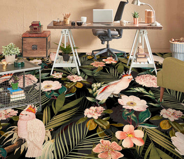 3D Parrot Flower Leaves 99211 Uta Naumann Floor Mural  Wallpaper Murals Self-Adhesive Removable Print Epoxy