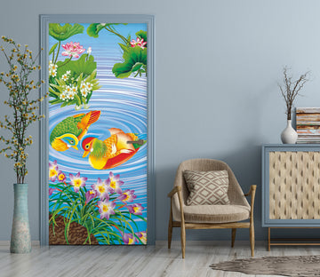 3D Goldfish Flower 041 Door Mural