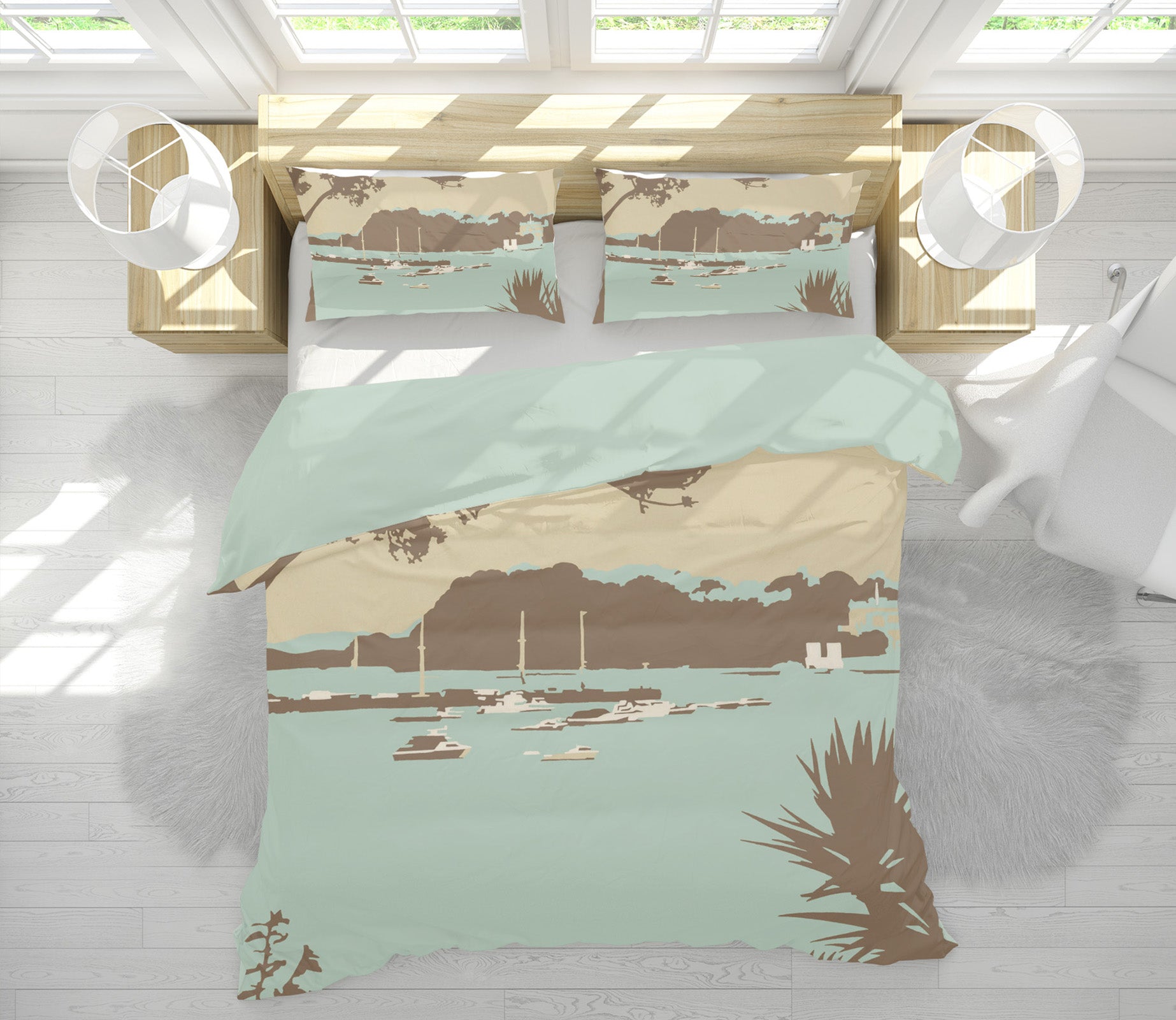 3D Sandbanks Brownsea Island 2049 Steve Read Bedding Bed Pillowcases Quilt