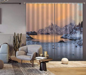 3D Snow Lake 119 Marco Carmassi Curtain Curtains Drapes