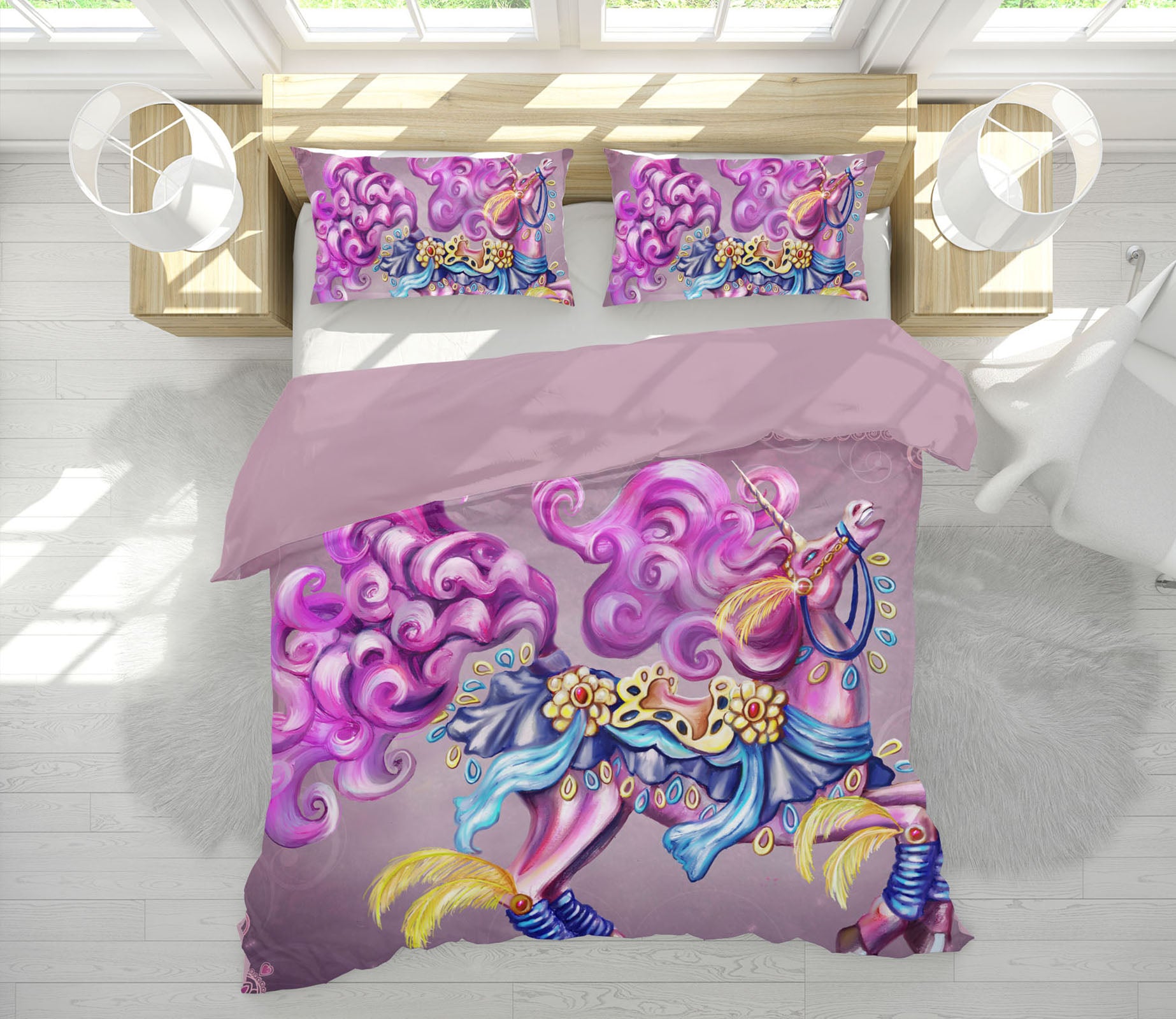 3D Purple Pet 115 Rose Catherine Khan Bedding Bed Pillowcases Quilt