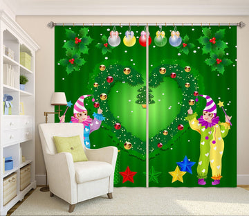 3D Clown Gift Box 42 Curtains Drapes Curtains AJ Creativity Home 