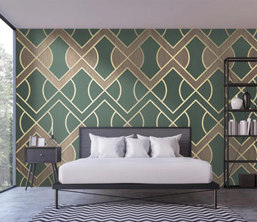 3D Brown Green Pattern Handover 2301 Wall Murals