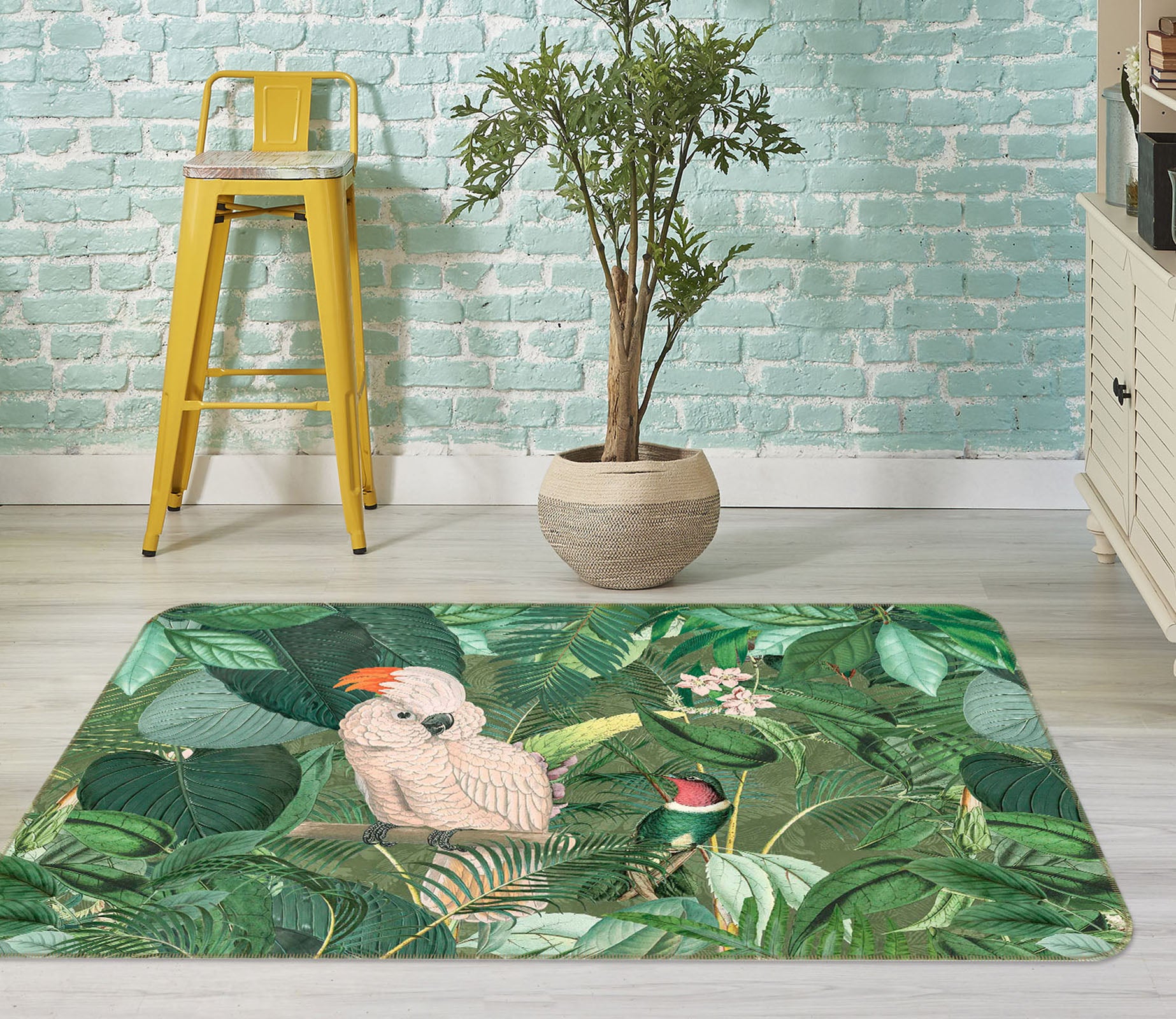 3D Jungle Friends 1026 Andrea haase Rug Non Slip Rug Mat
