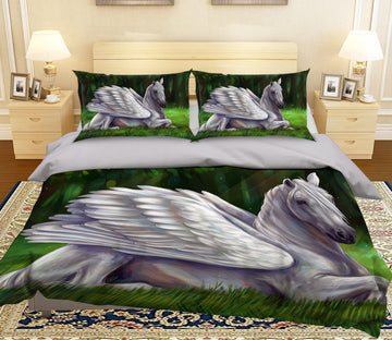 3D Lawn Pegasus 096 Bed Pillowcases Quilt