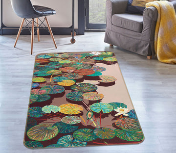 3D Frog Home 3031 Allan P. Friedlander Rug Non Slip Rug Mat