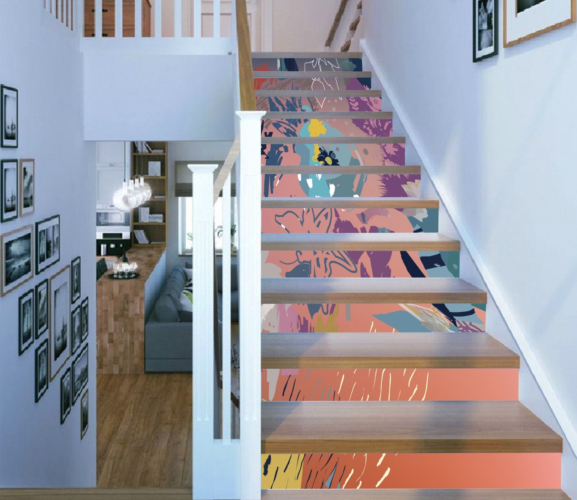 3D Doodling 4708 Stair Risers Wallpaper AJ Wallpaper 