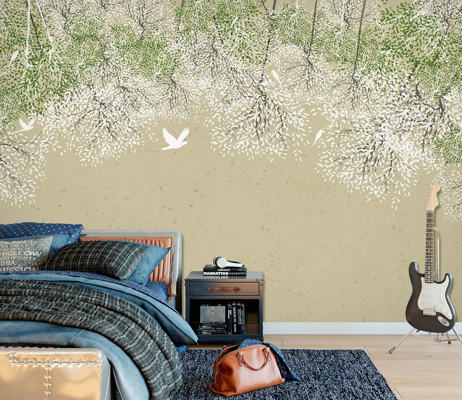 3D Tree Bird 1728 Wall Murals