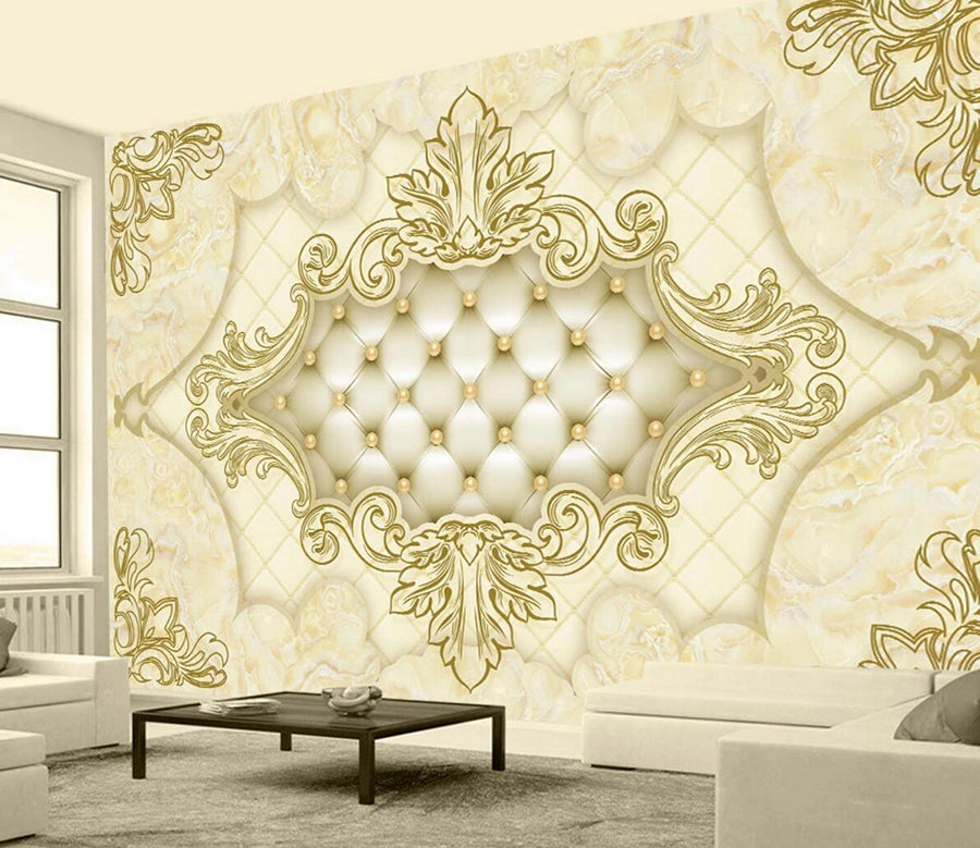 3D Yellow Pattern WC420 Wall Murals