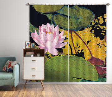 3D Pink Lotus 284 Allan P. Friedlander Curtain Curtains Drapes
