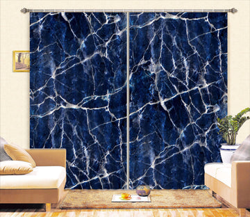 3D Blue Bottom Irregular Lines 40 Curtains Drapes Curtains AJ Creativity Home 