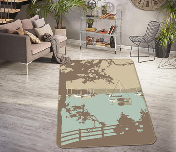 3D Poole Harbour View 1006 Steve Read Rug Non Slip Rug Mat