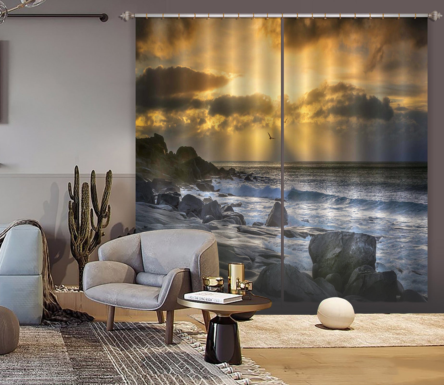 3D River Stones 141 Marco Carmassi Curtain Curtains Drapes