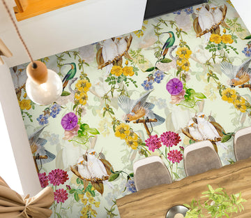 3D Flower Bird 99184 Uta Naumann Floor Mural  Wallpaper Murals Self-Adhesive Removable Print Epoxy