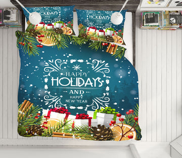 3D Gift 52259 Christmas Quilt Duvet Cover Xmas Bed Pillowcases