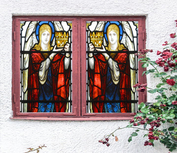 3D Prince Crown 165 Window Film Print Sticker Cling Stained Glass UV Block