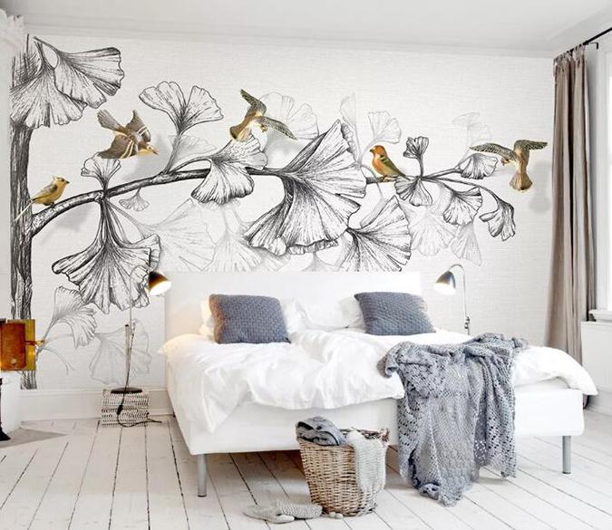 3D Bird Flower 362 Wall Murals Wallpaper AJ Wallpaper 2 