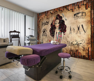 3D Smiling Girl 040 Wall Murals