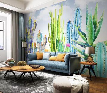3D Green Cactus 2204 Wall Murals