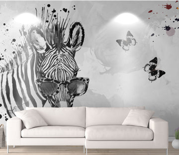 3D Zebra Butterfly WG180 Wall Murals