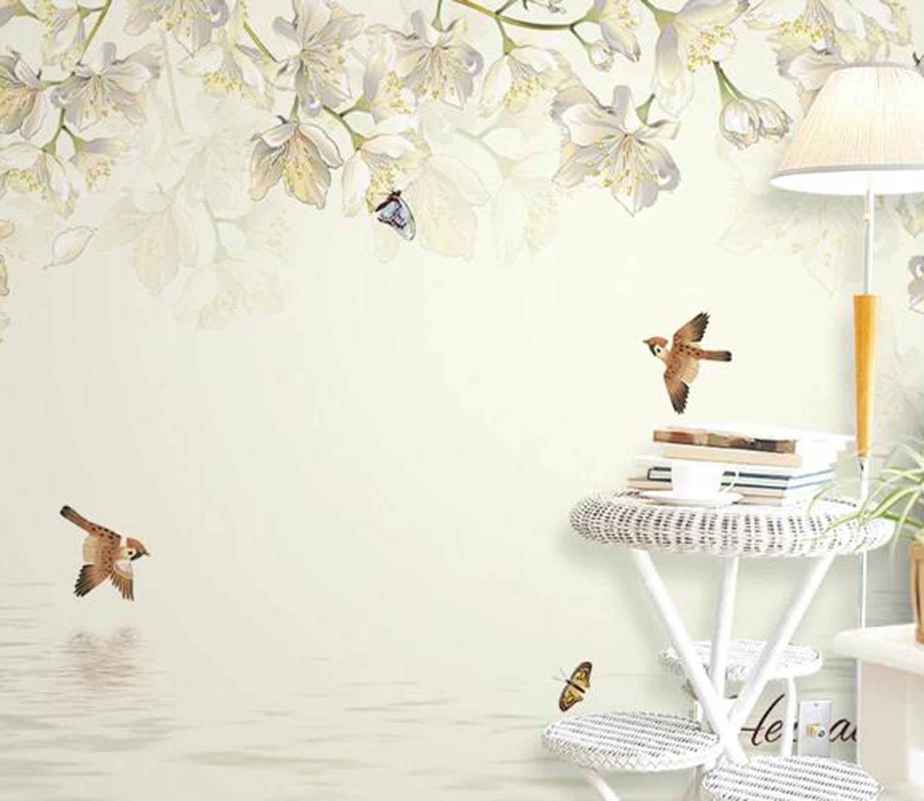 3D Flower Butterfly WC84 Wall Murals Wallpaper AJ Wallpaper 2 