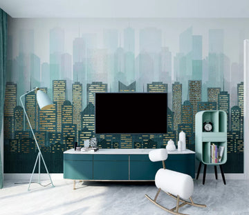 3D Golden City WC2197 Wall Murals