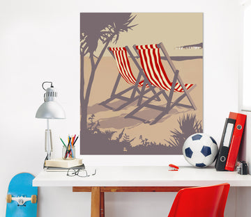 3D Bournemouth Red Deckchairs 019 Steve Read Wall Sticker