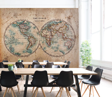 3D Round Pink Map 066 Wall Murals
