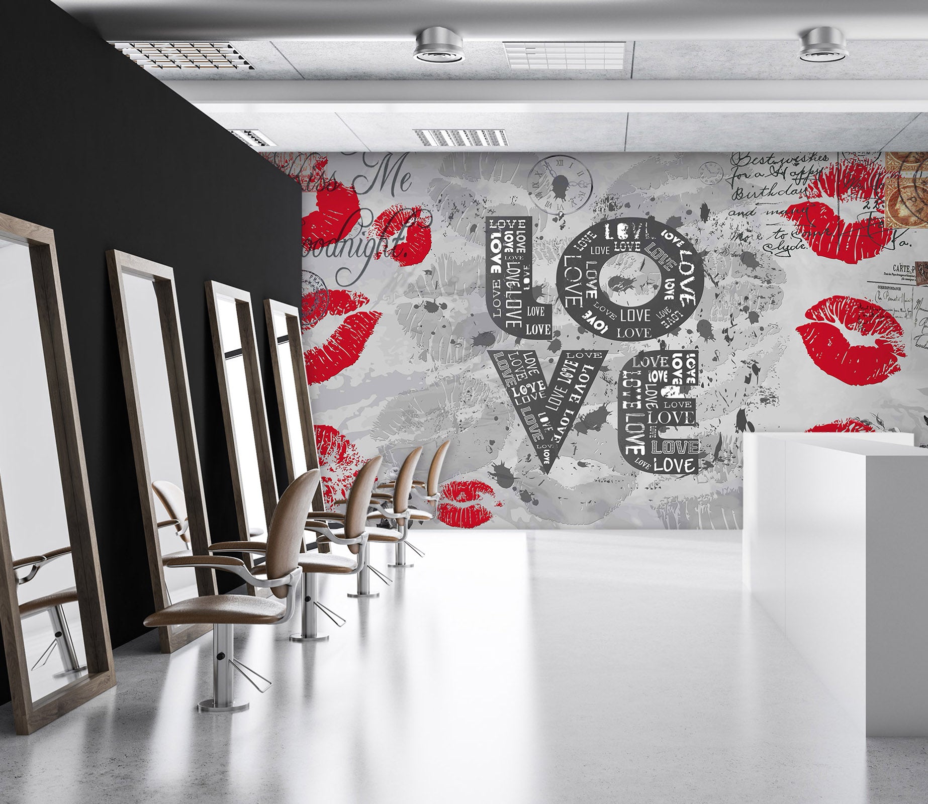 3D Beautiful Red Lips 064 Wall Murals