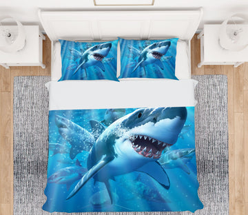 3D Great White Shark 2106 Jerry LoFaro bedding Bed Pillowcases Quilt