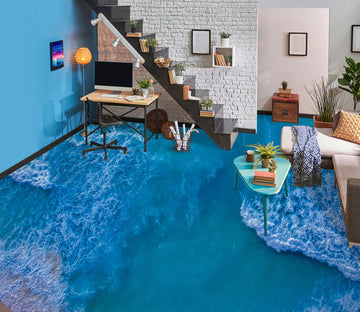 3D Blue Sea Leisurely 880 Floor Mural  Wallpaper Murals Rug & Mat Print Epoxy waterproof bath floor