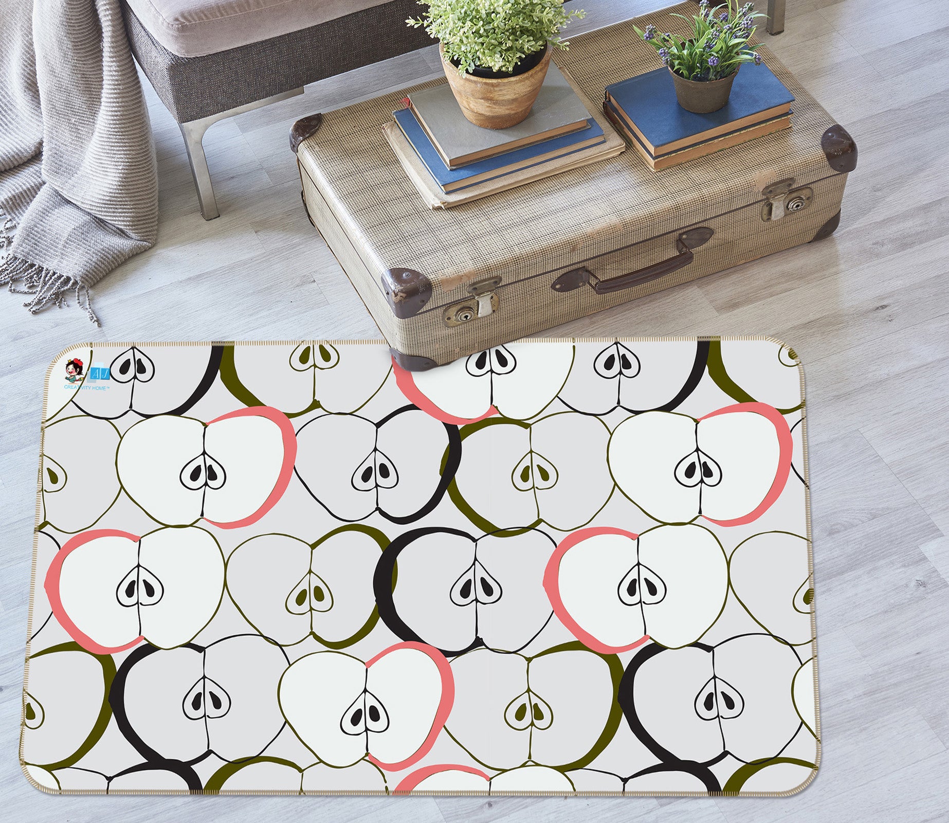 3D Appler Pattern 107129 Kashmira Jayaprakash Rug Non Slip Rug Mat