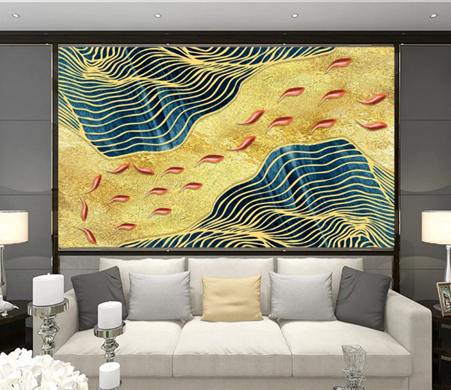 3D Red Goldfish WC1921 Wall Murals