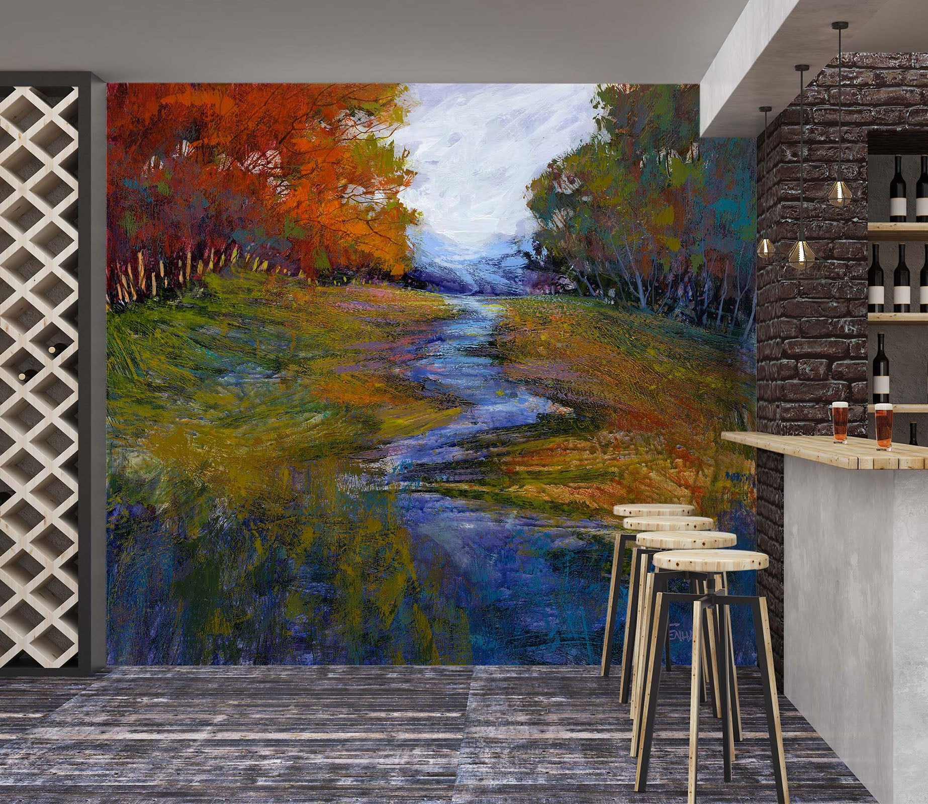 3D Clear Stream 1545 Michael Tienhaara Wall Mural Wall Murals