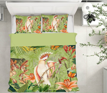 3D Cockatoos And Butterflies 2109 Andrea haase Bedding Bed Pillowcases Quilt
