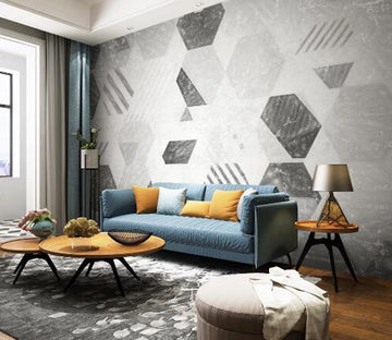 3D Black Hexagon WC1739 Wall Murals