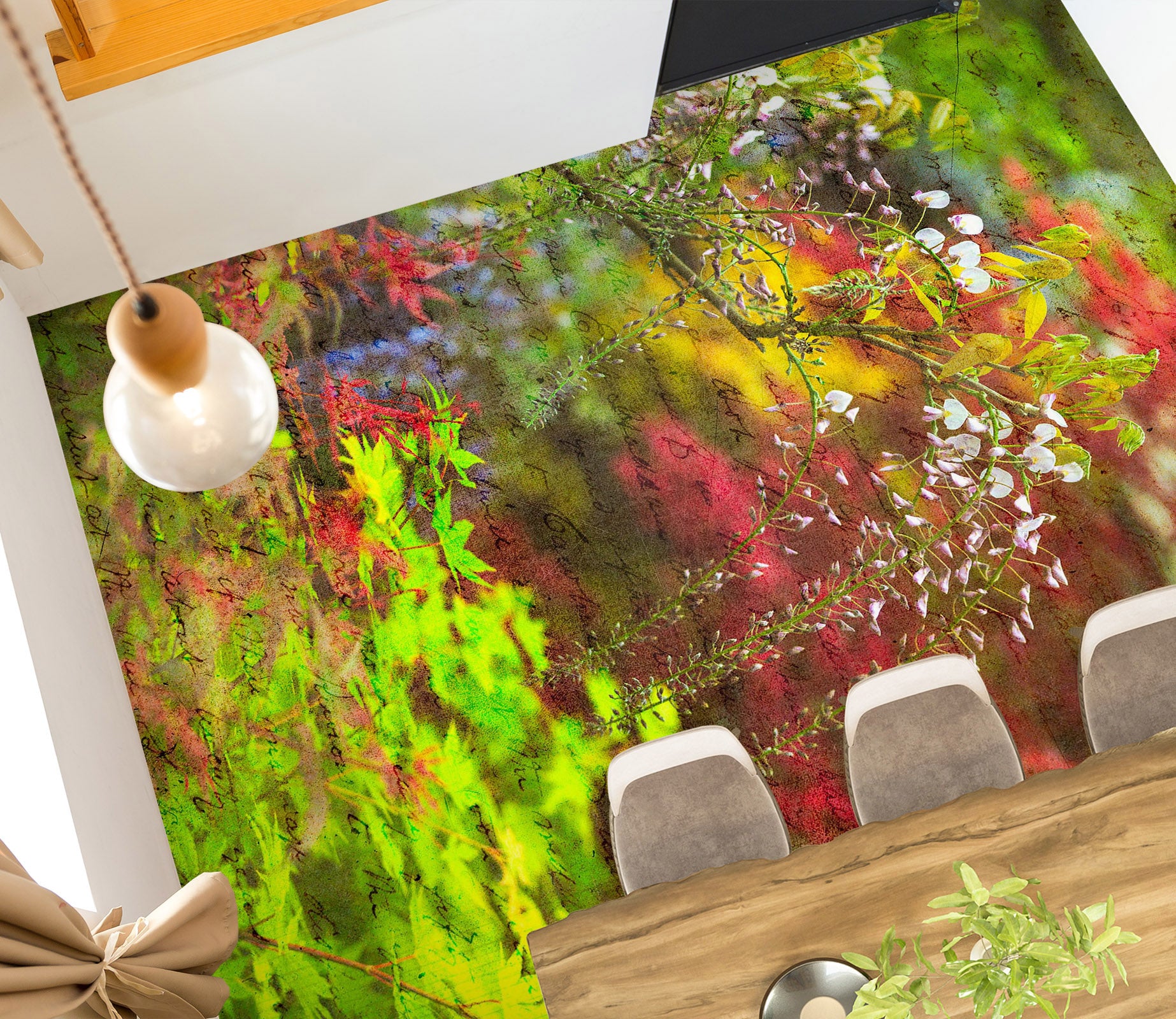 3D Leaves Branches 98175 Adrian Chesterman Floor Mural  Wallpaper Murals Self-Adhesive Removable Print Epoxy