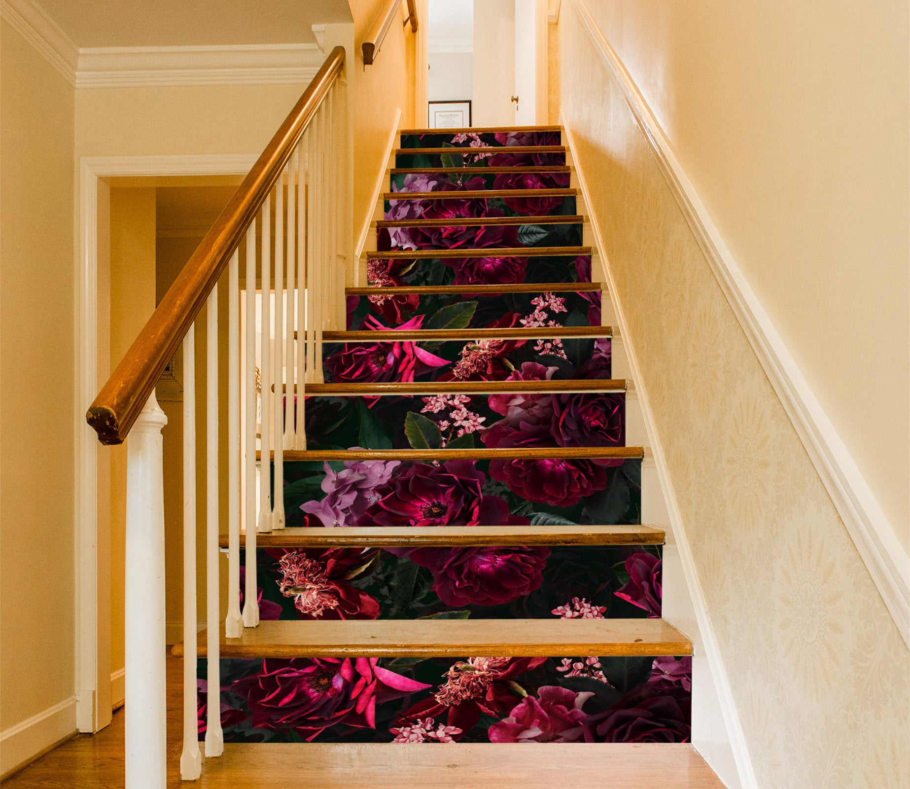 3D Red Flower Bush 10417 Uta Naumann Stair Risers