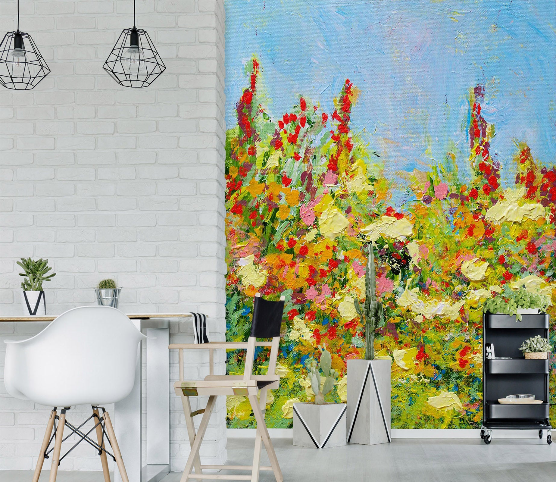 3D Colored Wild Flowers 268 Allan P. Friedlander Wall Mural Wall Murals
