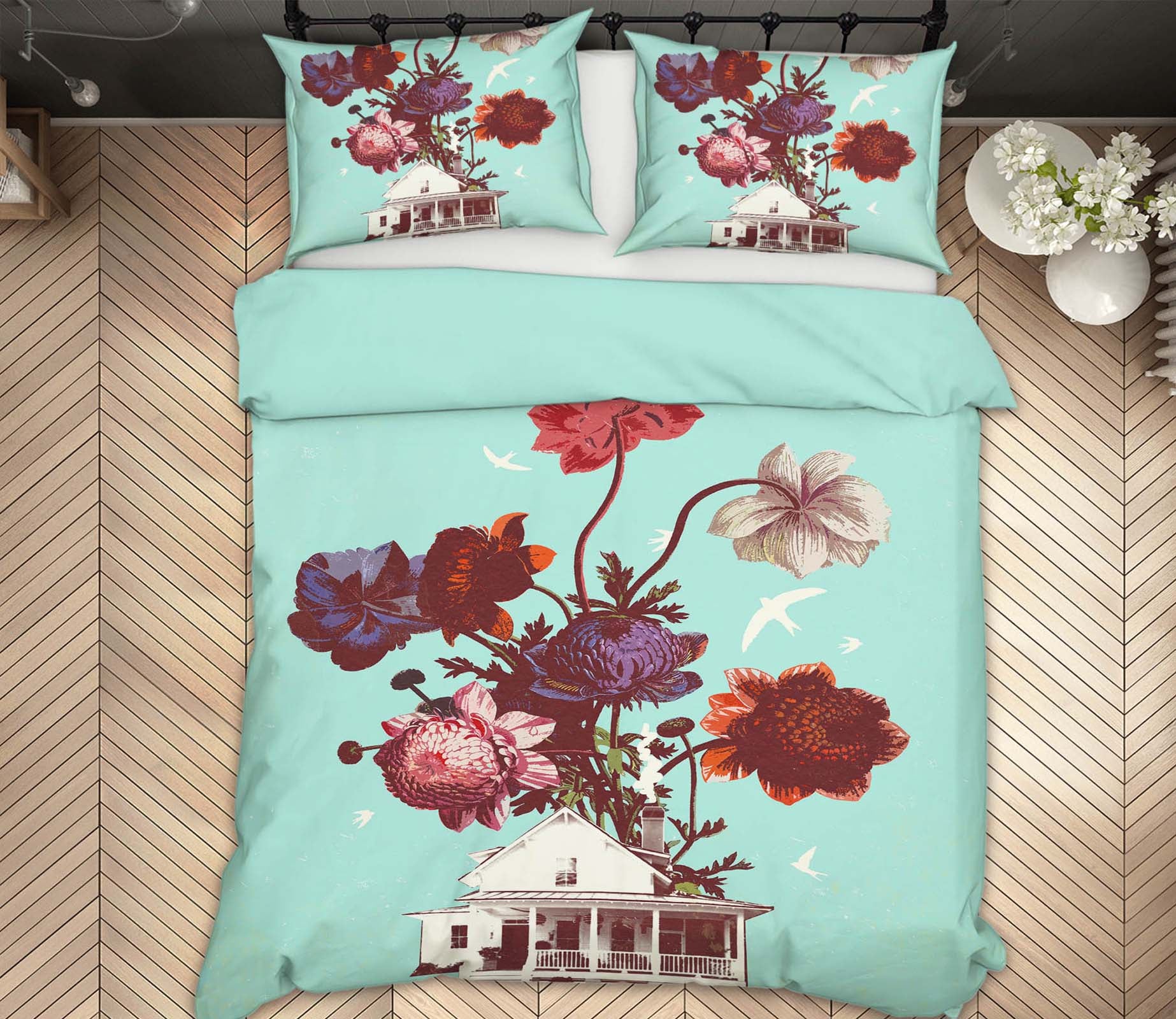 3D Flower Room 2104 Showdeer Bedding Bed Pillowcases Quilt