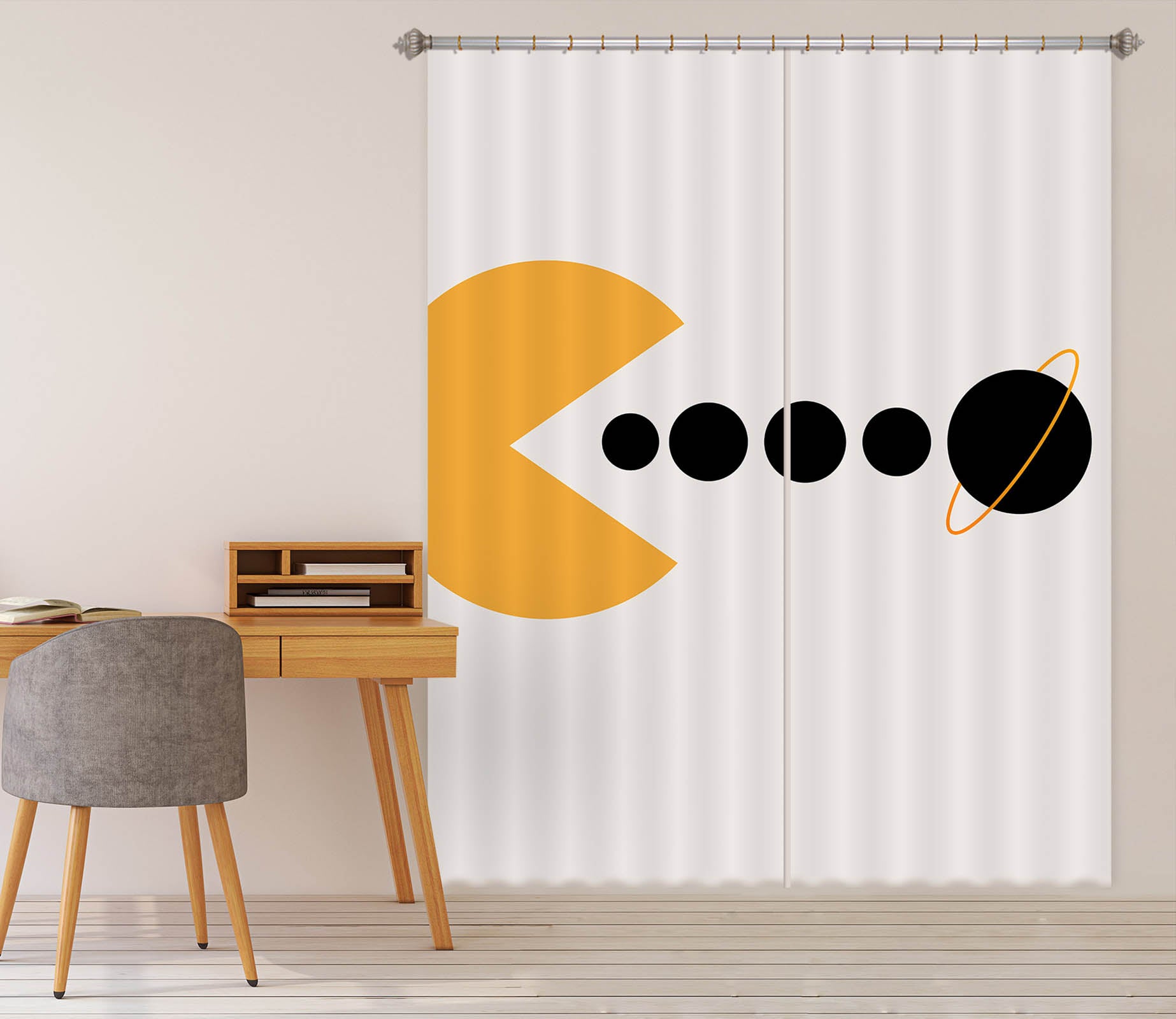 3D Yellow Monster 1144 Boris Draschoff Curtain Curtains Drapes