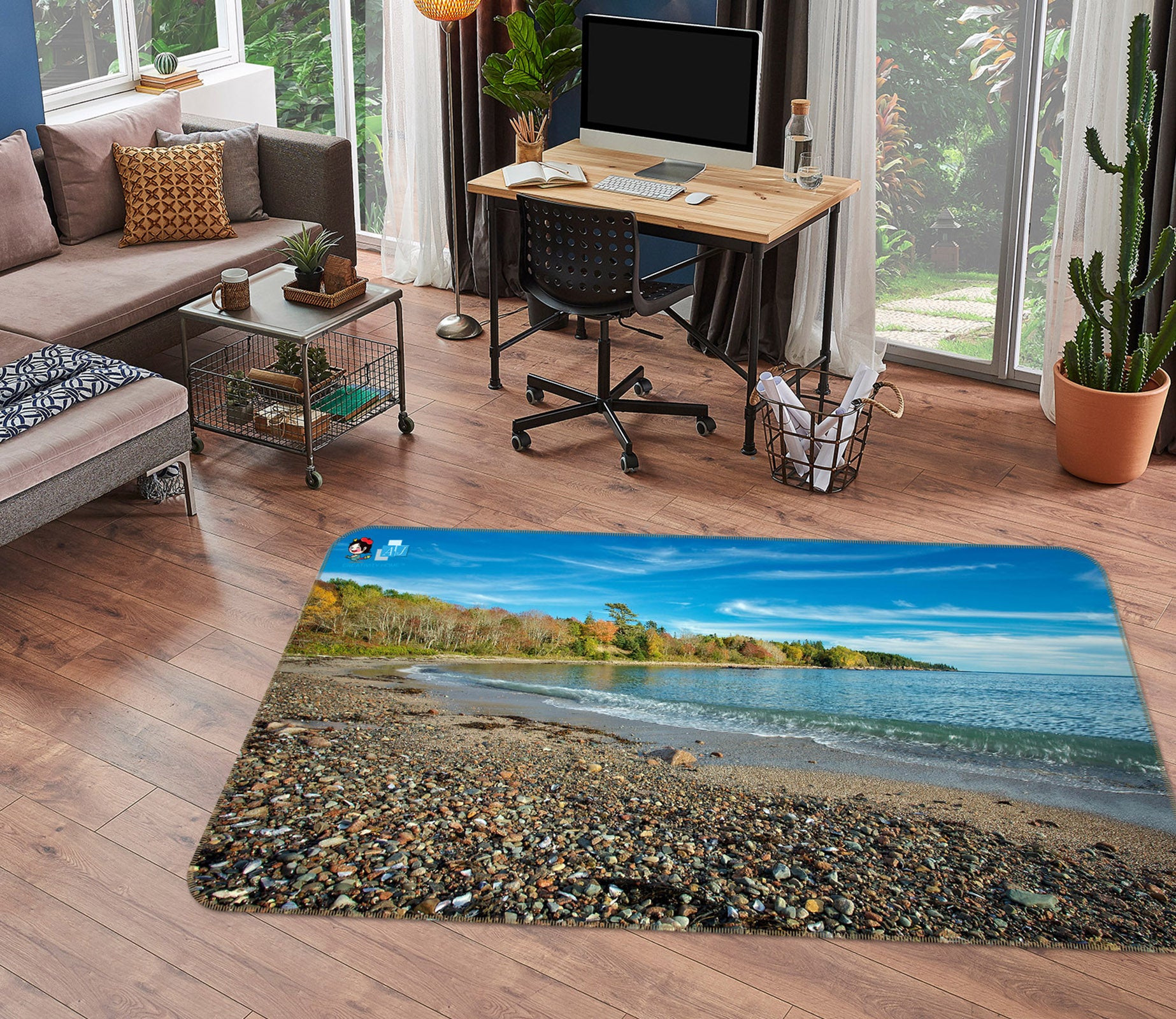 3D Coastline Color 62205 Kathy Barefield Rug Non Slip Rug Mat