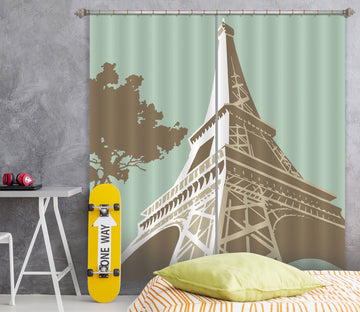 3D Eiffel Tower 114 Steve Read Curtain Curtains Drapes