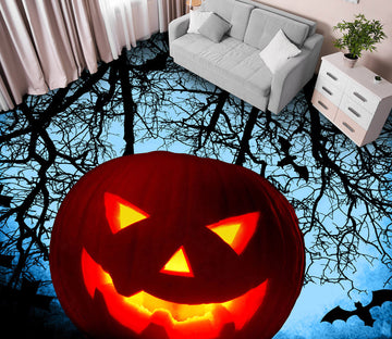 3D Dead Tree Pumpkin 006 Floor Mural  Self-Adhesive Sticker Bathroom Non-slip Waterproof Flooring Murals