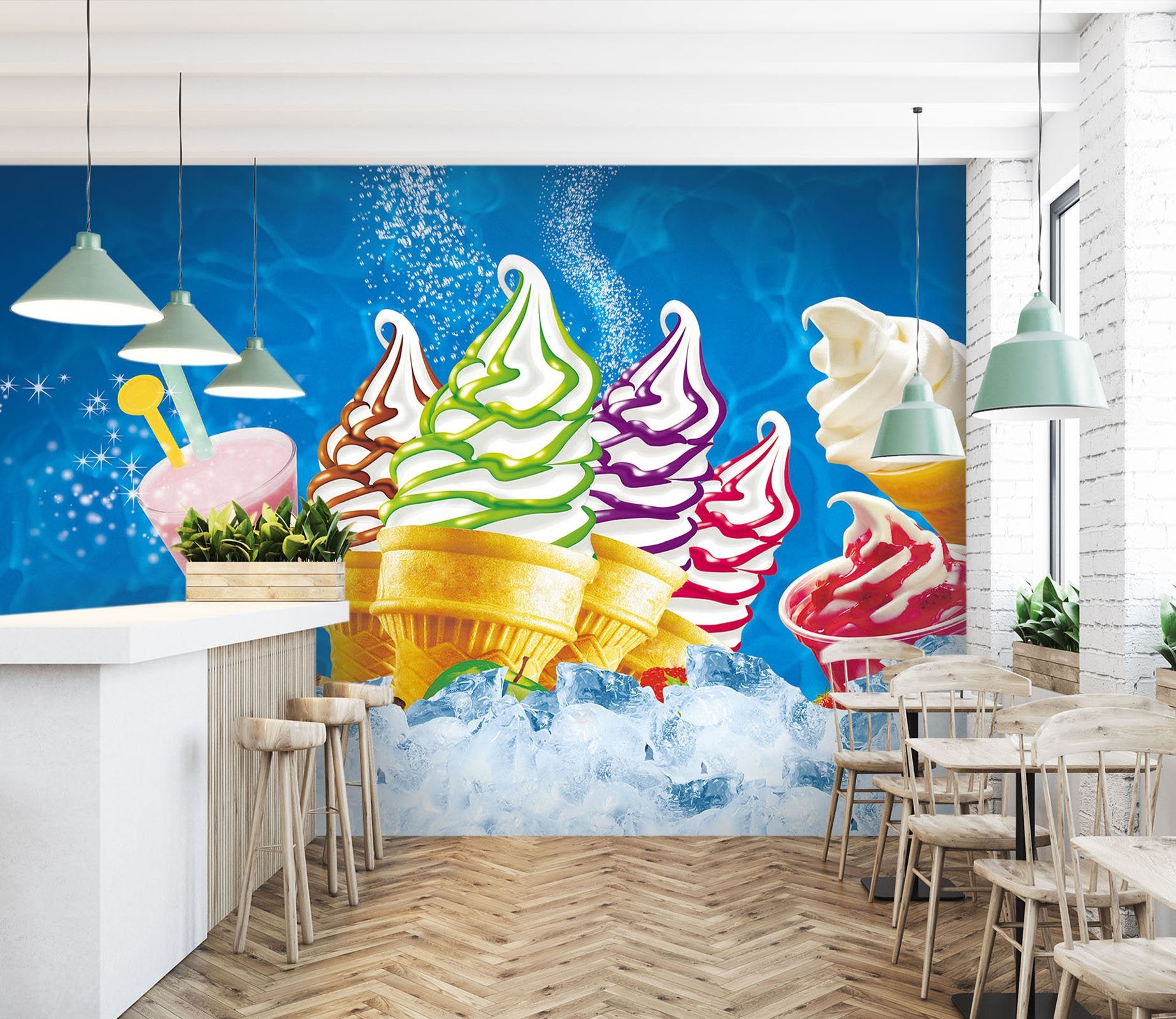 3D Sundae Ice Cream Summer 30 Wall Murals Wallpaper AJ Wallpaper 2 