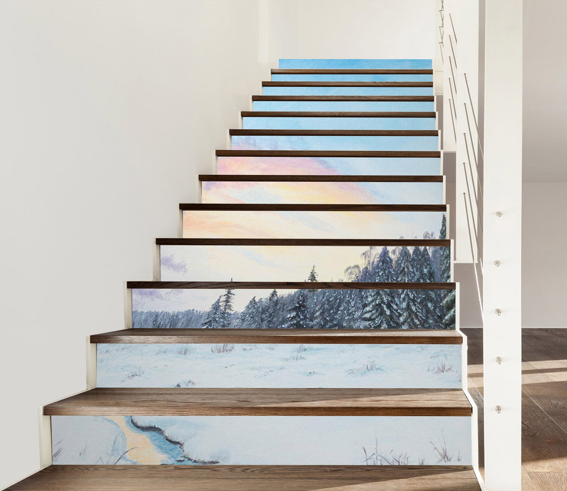3D Snow Forest 8829 Marina Zotova Stair Risers