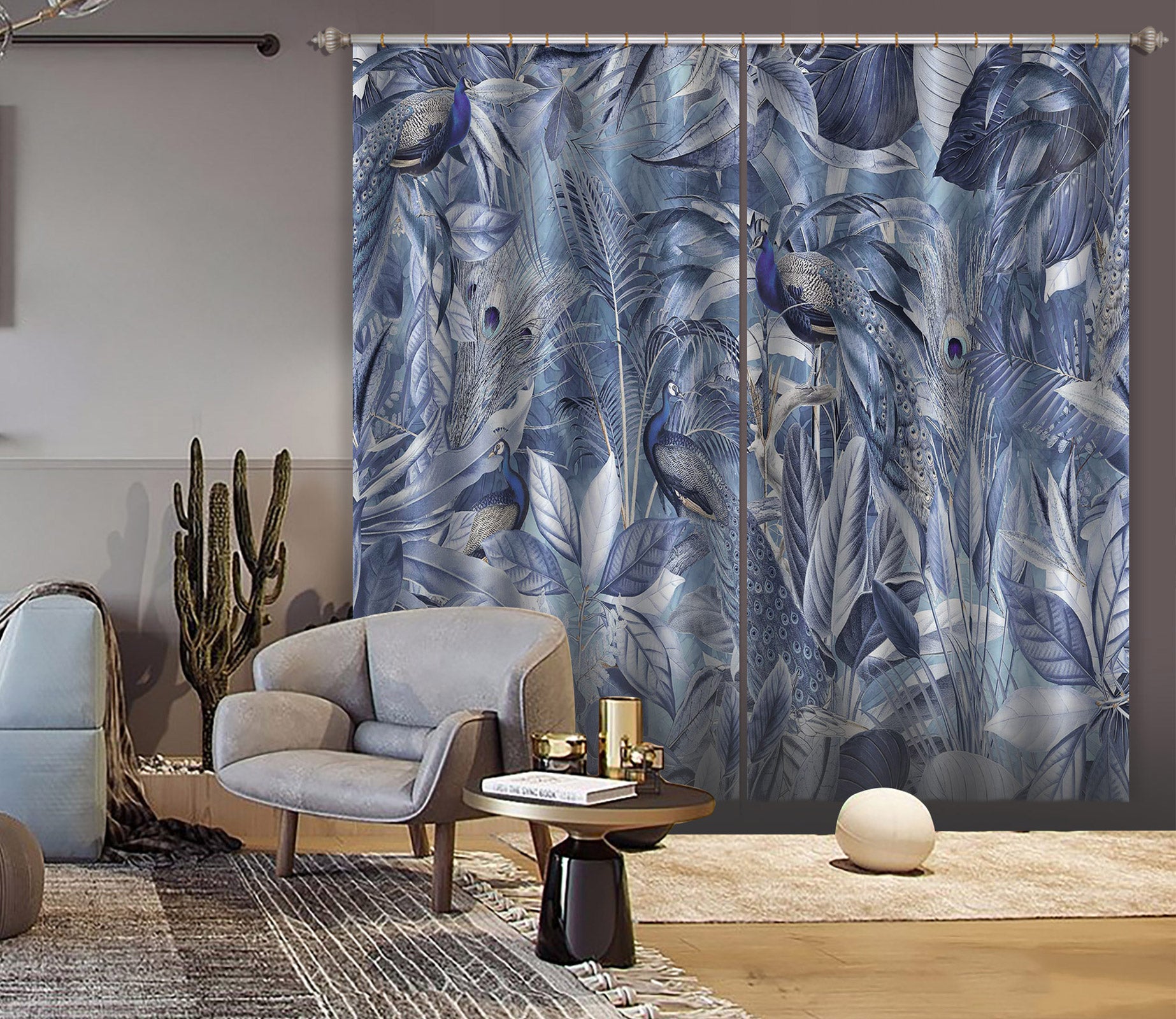 3D Peacock Forest 009 Andrea haase Curtain Curtains Drapes